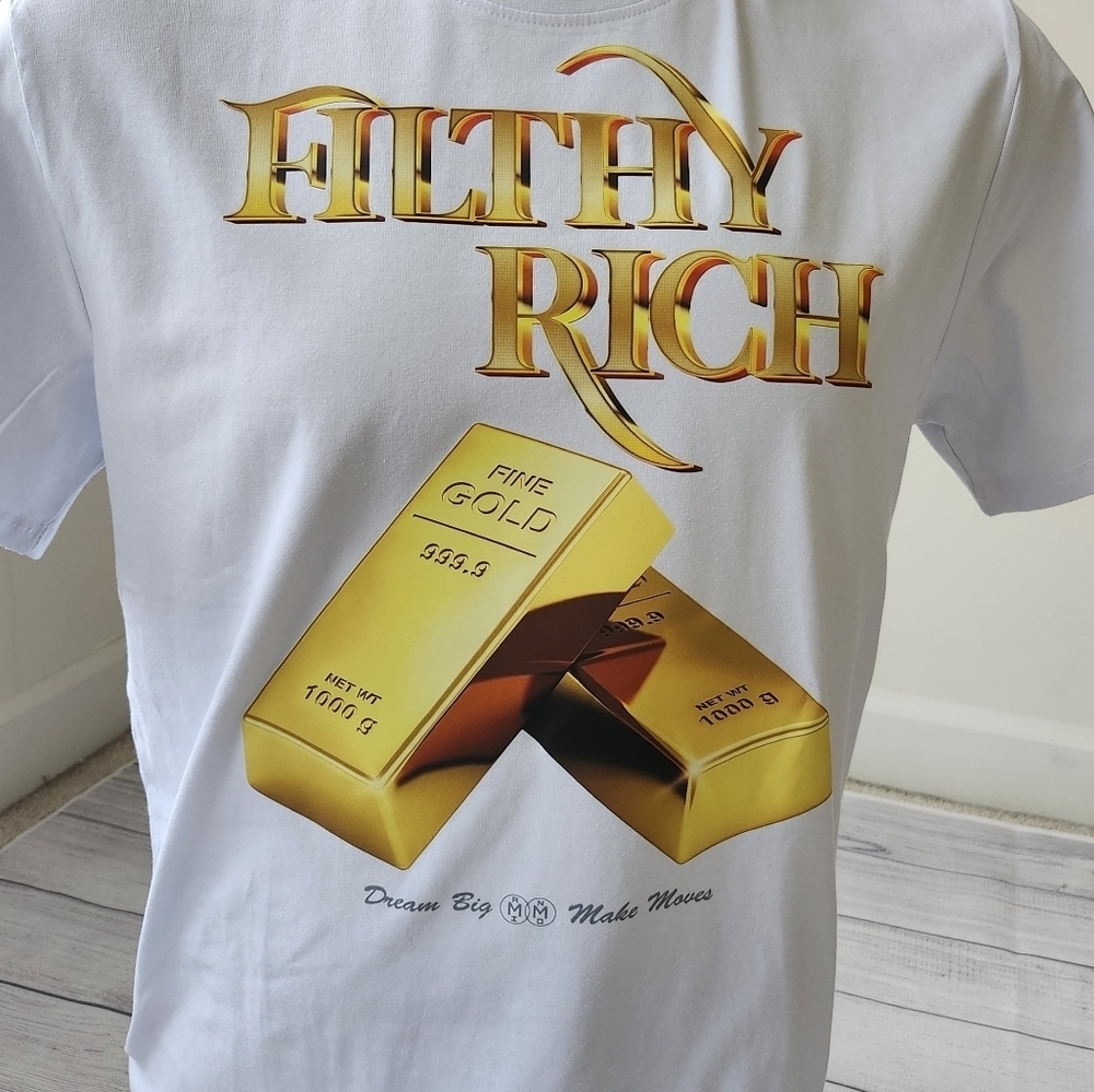 White 'Filthy Rich' Graphic Tee - Picture 8 of 11